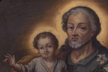 Obraz świętego Józefa w ołtarzu bocznym