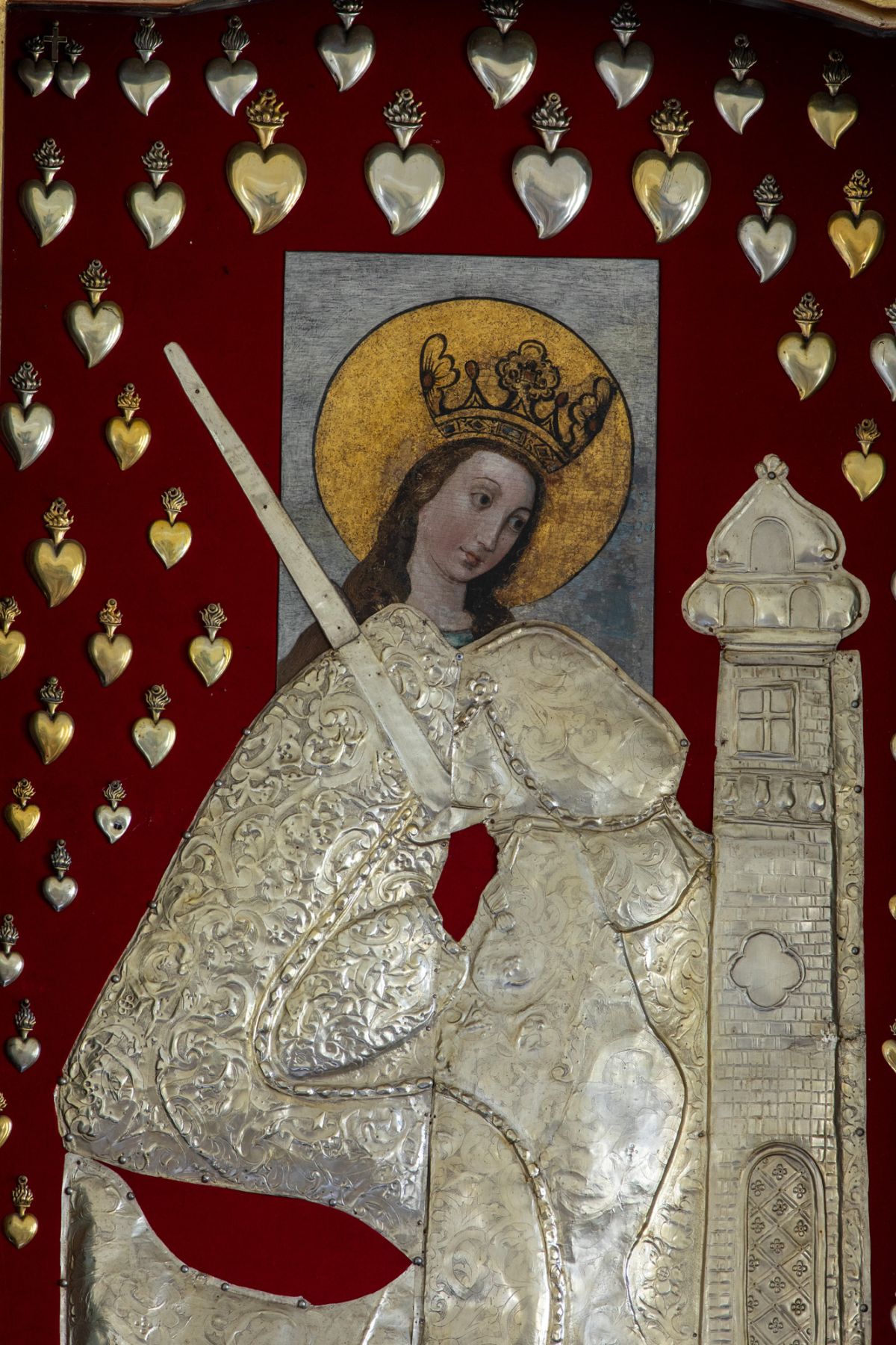 Obraz świętej Barbary - w ołtarzu głównym